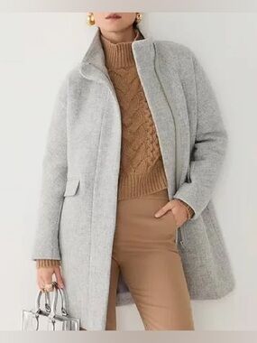 J.Crew Gray Cocoon Wool Coat in Italian Stadium-Cloth💥
